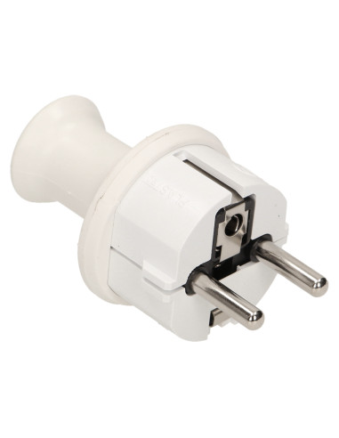 Wtyczka prosta 2P+Z, IP44, biała