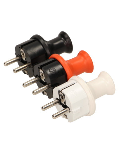 Wtyczka prosta 2P+Z, IP44, biała