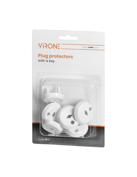 Zaślepki do gniazdek francuskich typ E, 6 szt. + kluczyk w komplecie