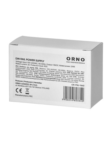 Zasilacz na szynę DIN 12VDC, 2A, 24W, szerokość...