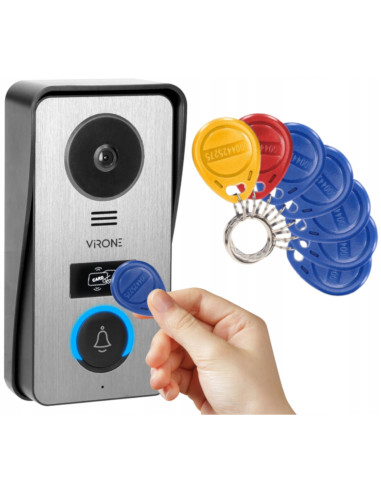 Wideodomofon VIRONE VDP-60FHD 7" z Czytnikiem Breloków RFID Pamięć Menu PL CETI Full HD