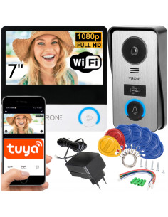 Wideodomofon Virone VDP-67 WIFI FULL HD 7" z Czytnikiem Breloków RFID Furtka + Brama + APLIKACJA TUYA PAVONIS