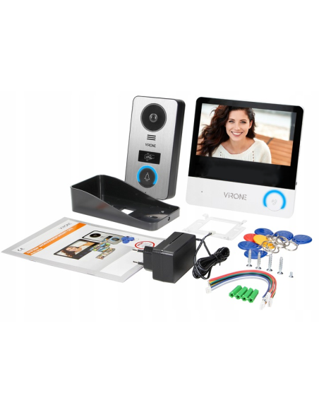 Wideodomofon Virone VDP-67 WIFI FULL HD 7" z Czytnikiem Breloków RFID Furtka + Brama + APLIKACJA TUYA PAVONIS