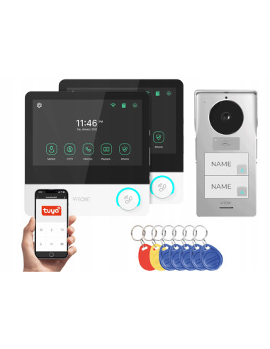 Wideodomofon DWURODZINNY WIFI z Czytnikiem...