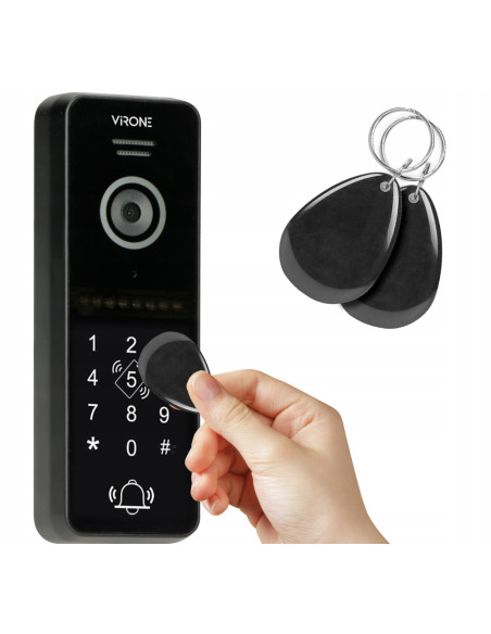 Wideodomofon WIFI LCD 10" Szyfrator na Kod Breloki APLIKACJA TUYA Zasilacz na Szynę DIN BESAR