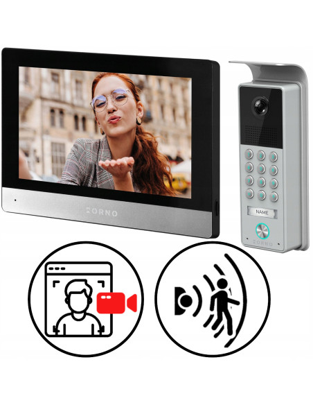 Wideodomofon 8" z SZYFRATOREM na Kod Furtka Brama CERES Full HD