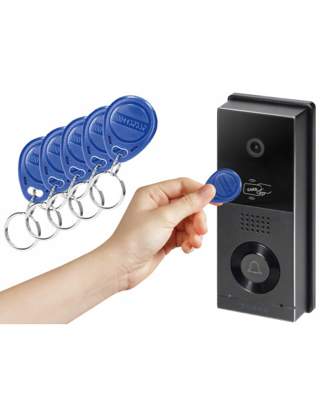 Wideodomofon WIFI 2-Żyłowy LCD 8" z Czytnikiem Breloków RFID Aplikacja Tuya Full HD XIRAN