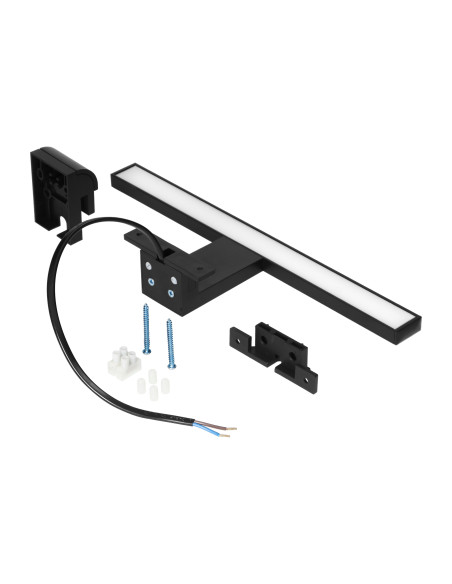 NORTES LED 5W, lampa nad lustro, 320lm, 4000K, dł. 30 cm, plastik, czarna