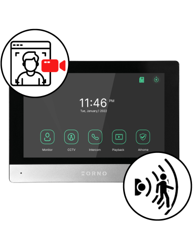 Wideodomofon ORNO OR-VID-MA-1080/B WIFI Tuya Full HD 8" z Szyfratorem i Czytnikiem RFID 2-Żyłowy GAYD