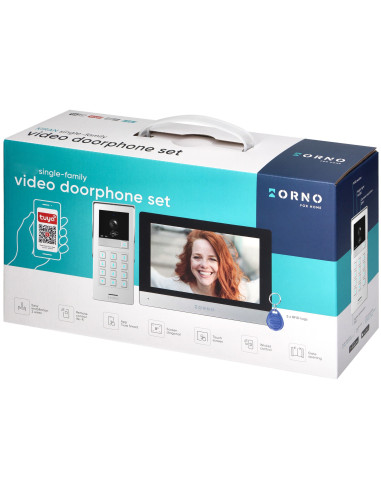 Wideodomofon ORNO OR-VID-MA-1080/B WIFI Tuya Full HD 8" z Szyfratorem i Czytnikiem RFID 2-Żyłowy GAYD