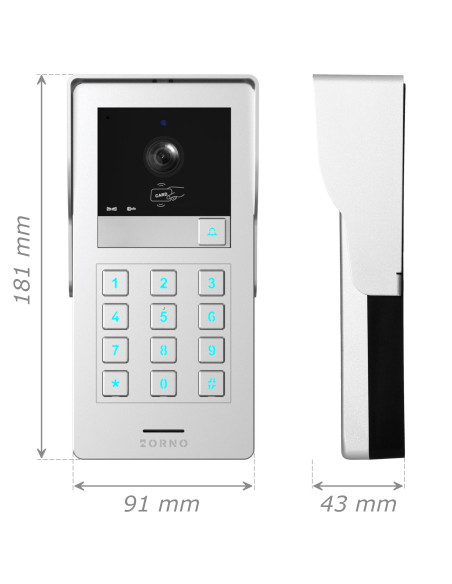 Wideodomofon ORNO OR-VID-MA-1080/B WIFI Tuya Full HD 8" z Szyfratorem i Czytnikiem RFID 2-Żyłowy GAYD