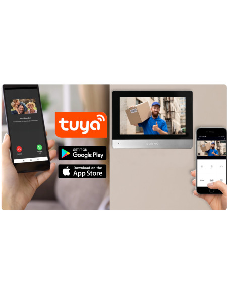 Wideodomofon ORNO OR-VID-MA-1080/B WIFI Tuya Full HD 8" z Szyfratorem i Czytnikiem RFID 2-Żyłowy GAYD