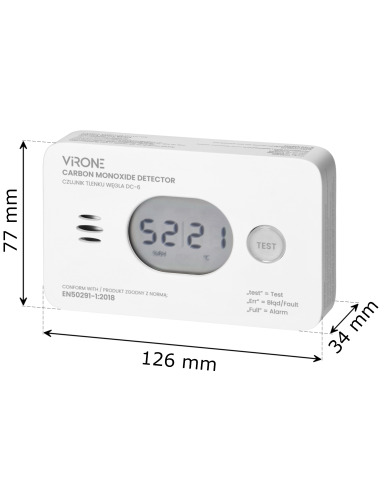 CZUJNIK CZADU DETEKTOR TLENKU WĘGLA GAZU CO LCD...