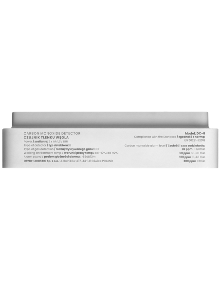 CZUJNIK CZADU DETEKTOR TLENKU WĘGLA GAZU CO LCD + TERMOMETR + BATERIE