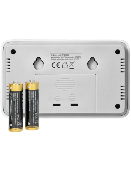 CZUJNIK CZADU DETEKTOR TLENKU WĘGLA GAZU CO LCD + TERMOMETR + BATERIE