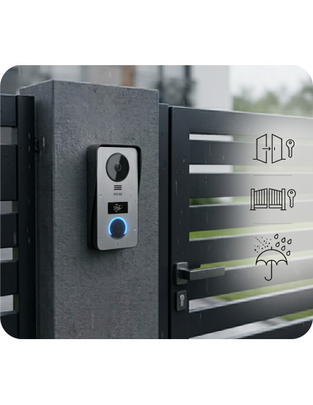 Wideodomofon VIRONE VDP-78 AVONI WIFI Tuya QHD 7" z Czytnikiem Breloków RFID Furtka + Brama