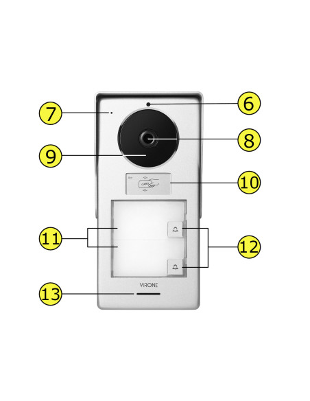 Wideodomofon DWURODZINNY 2 Monitory LCD 7" WIFI z Czytnikiem Breloków RFID Aplikacja TUYA VIRONE AVONI MULTI