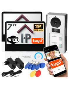 Wideodomofon DWURODZINNY 2 Monitory LCD 7" WIFI z...