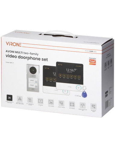 Wideodomofon DWURODZINNY 2 Monitory LCD 7" WIFI...