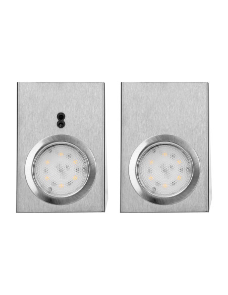 Zestaw opraw podszafkowych MAKAN LED 2,5W, 180lm, 4000K, z wyłącznikiem bezdotykowym, INOX