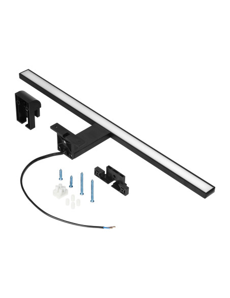 NORTES LED 12W, lampa nad lustro, 900lm, 4000K, dł. 50 cm, aluminium, czarna