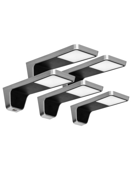 NELA zestaw 5 lamp podszafkowych LED, 4x2W+7,5W, 4000K, z USB, czarny