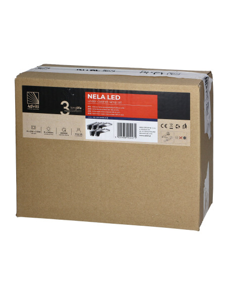 NELA zestaw 5 lamp podszafkowych LED, 4x2W+7,5W, 4000K, z USB, czarny