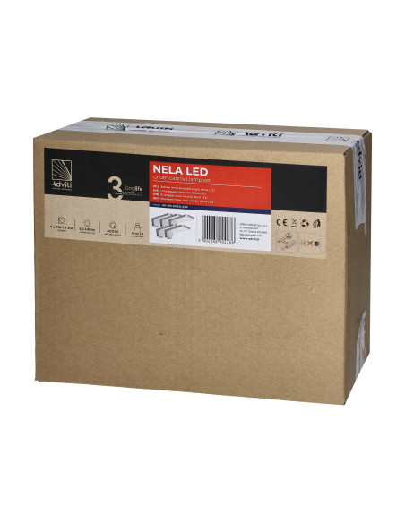 NELA zestaw 5 lamp podszafkowych LED, 4x2W+7,5W, 4000K, z USB, biały