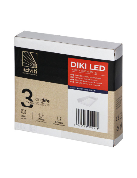 DIKI lampka podszafkowa LED, 2W, 170lm, 4000K, biała