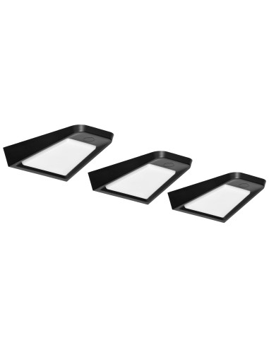 DIKI zestaw 3 lamp podszafkowych LED, 3x2W, 4000K, z wyłącznikiem bezdotykowym, czarny