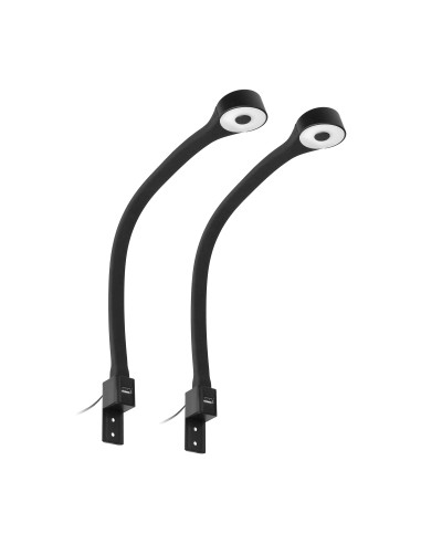 TEO zestaw 2 lampek nocnych LED, 2x1,8/7,5W, 4000K, z USB, czarny