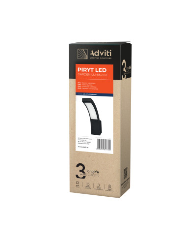 PIRYT LED 10W, oprawa ogrodowa 800lm, IP54,...
