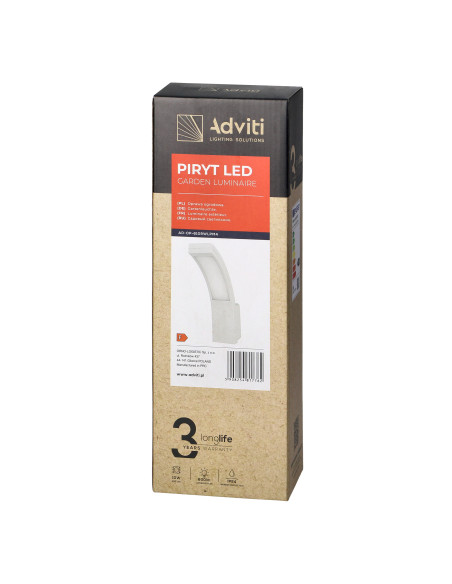 PIRYT LED 10W, oprawa ogrodowa 800lm, IP54, 4000K, biała
