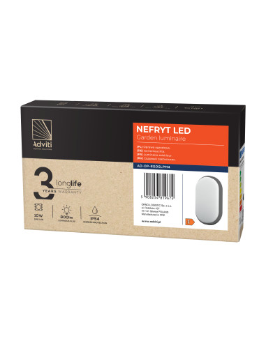 NEFRYT LED 10W, oprawa ogrodowa, 800lm, IP54,...