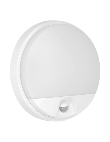 AGAT LED 10W, oprawa ogrodowa z czujnikiem ruchu 140°, 800lm, IP54, 4000K, biała