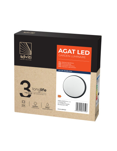 AGAT LED 15W, oprawa ogrodowa, 1100lm, IP54,...