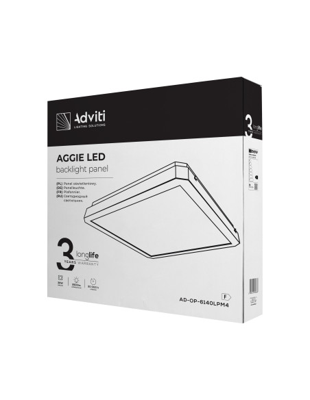 AGGIE LED 38W oprawa oświetleniowa, 3500lm, IP20, 4000K, stalowa obudowa+PC