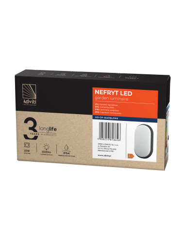 NEFRYT LED 15W, oprawa ogrodowa, 1100lm, IP54,...