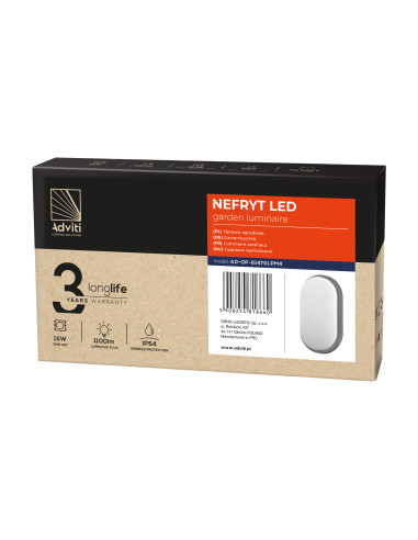 NEFRYT LED 15W, oprawa ogrodowa, 1100lm, IP54,...