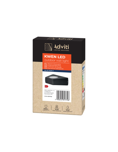 KWEN LED 6W, oprawa elewacyjna, 260lm, IP54, 4000K