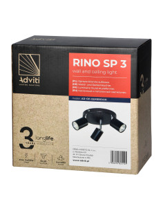 RINO oprawa ścienno-sufitowa, moc max. 3x50W, GU10, IP20,... 2
