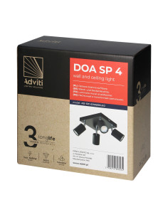 DOA SP4, oprawa ścienno-sufitowa, GU10 max. 4x50W, IP20,... 2