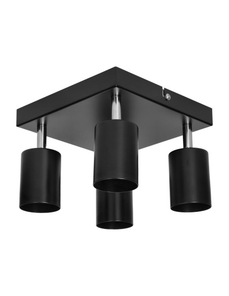 DOA SP4, oprawa ścienno-sufitowa, GU10 max. 4x50W, IP20, czarna, kwadrat