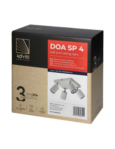 DOA SP4, oprawa ścienno-sufitowa, GU10 max. 4x50W, IP20,... 2