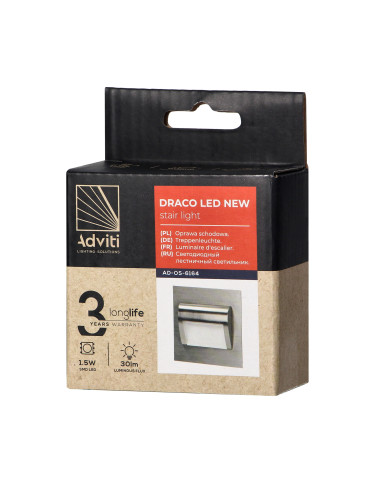 DRACO LED NEW 1,5W, oprawa schodowa podtynkowa,...