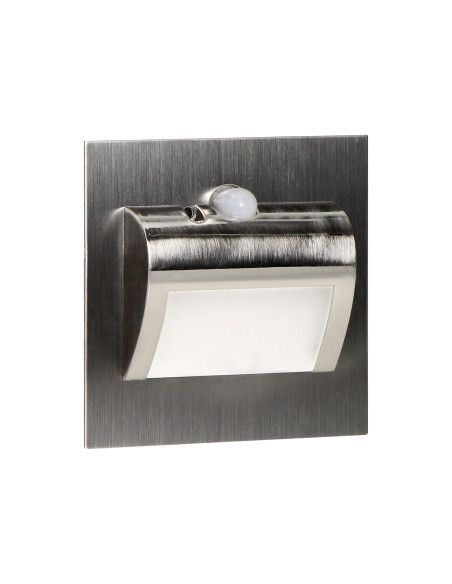 DRACO LED NEW 1,5W, oprawa schodowa podtynkowa, 12VDC, 30lm, 3000K, satyna, czujnik ruchu i zmierzchu