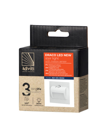 DRACO LED NEW 1,5W, oprawa schodowa podtynkowa,...