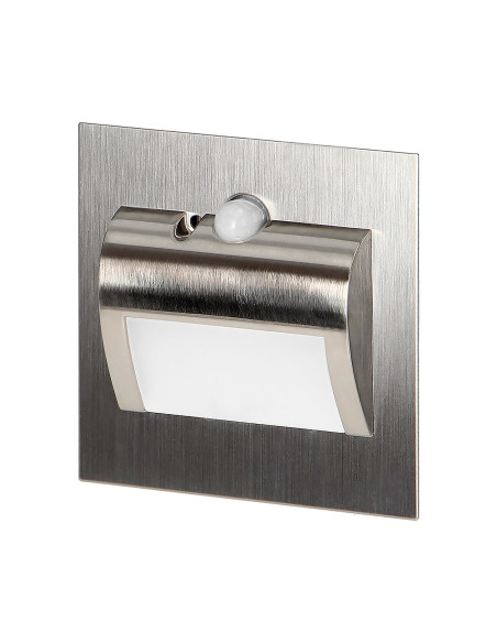 DRACO LED NEW 1,5W, oprawa schodowa podtynkowa, 12VDC, 30lm, 6000K, satyna, czujnik ruchu i zmierzchu