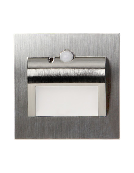 DRACO LED NEW 1,5W, oprawa schodowa podtynkowa, 12VDC, 30lm, 6000K, satyna, czujnik ruchu i zmierzchu