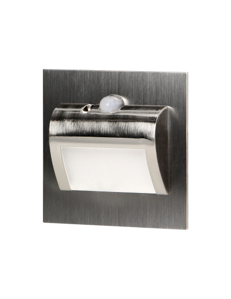DRACO LED NEW 1,5W, oprawa schodowa podtynkowa, 12VDC, 30lm, 6000K, satyna, czujnik ruchu i zmierzchu